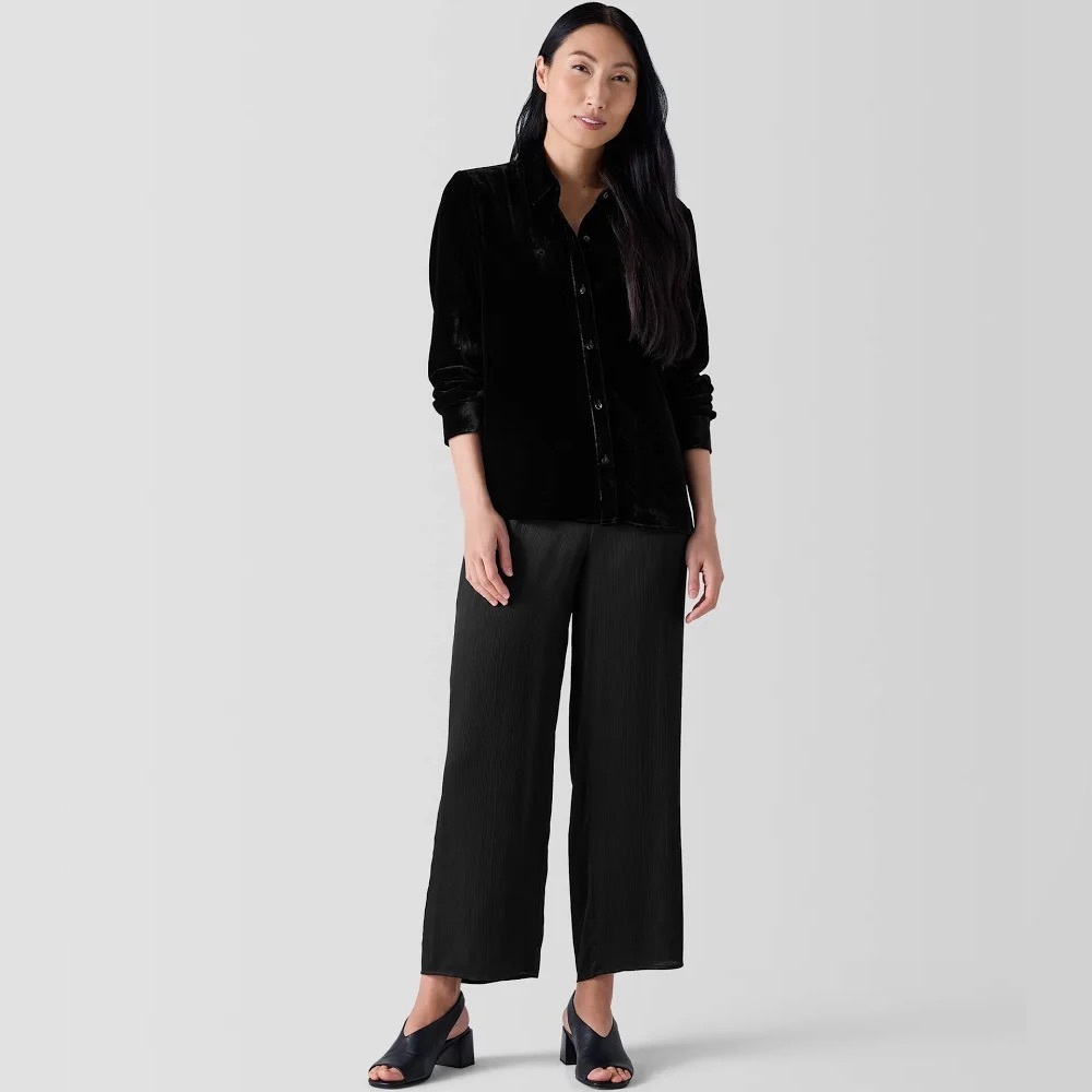 EILEEN FISHER 100% Silk Petite Cropped Pants